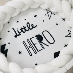 Protecție cu elastic pentru saltea rotundă de pătuț bebeluși / copii, Little Hero